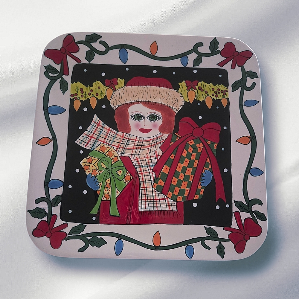 Susan Paley Rare Holiday 8x8 Square Plate GANZ CASA Gifts For You